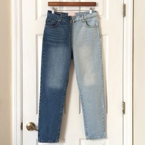 Revice Yin Yang Two Tone Wash High Waisted Slim Fit Ankle Cropped Jeans Tokyo 28
